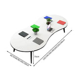 ミーティングテーブル　大型会議テーブル　オフィスデスク　丸い天板　スチール脚　ナチュラル　シンプル　カスタマイズ可能　HYZ-T004