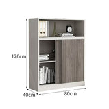 事務所用キャビネット　木製書庫　木製キャビネット　書庫　キャビネット　大容量収納スペース　スライドレール　エコ素材　シンプル　グレー　CWG-M-034