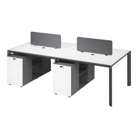 オフィスデスク　シンプルデザイン　デスクトップパネル　ダイヤル錠　メラミン化粧板　サイドキャビネット　ホワイト　カスタマイズ可能　metamall