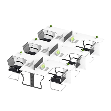 l 字 デスク オフィス　シンプルモダン　　多人数対応　スチール脚　ロの字脚　サイドキャビネット　錠付き　シリンダー錠　配線ダクト　焼付塗装　ホワイト　カスタマイズ可能　BGZ-M048