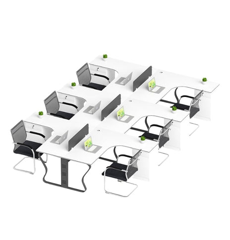 l 字 デスク オフィス　シンプルモダン　　多人数対応　スチール脚　ロの字脚　サイドキャビネット　錠付き　シリンダー錠　配線ダクト　焼付塗装　ホワイト　カスタマイズ可能　BGZ-M048