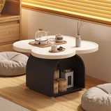 ローテーブル　テーブル　座敷テーブル　サイドテーブル　R加工　カーボンスチール　天然木　シンプル　ホワイト　CJ-M067