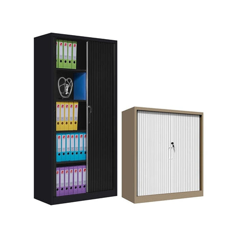 冷間成形鋼　引き戸　可動棚板　シリンダー錠　オフィスキャビネット　ファイリングキャビネット　スチール製書庫　ホワイト　カスタマイズ可能　CWG-M011