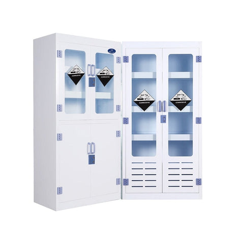 医療用キャビネット　ドクターキャビネット　薬品保管庫　ツーロック　錠付き　高耐食性　金属腐食物質保管棚　ホワイト　カスタマイズ可能　metamall