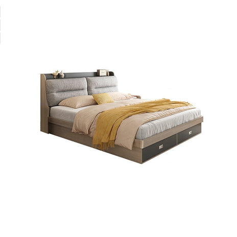 ベッド　落ち着いた雰囲気　跳ね上げベッド　収納スペース　コンパクト　分類収納　収納トレイ　背面クッション　USBポート　グレー　カスタマイズ可能　metamall