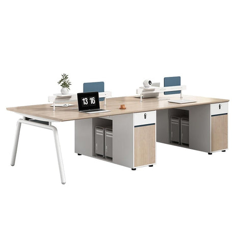 オフィスデスク　メラミン化粧板　スチール脚　ハの字構造　ダイヤル錠　配線孔　コンセント　エッジC面取り　ナチュラル　カスタマイズ可能　metamall