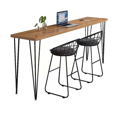 バーカウンター　カフェテーブル　テーブル　角丸　木目調　鉄筋脚　滑り止めマット付き　シンプルモダン　ホワイト　ブラック　metamall