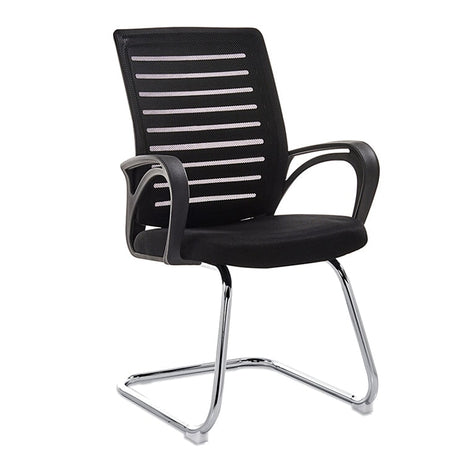 ワークチェア　オフィスチェア　メッシュ生地　高密度ウレタンフォーム　スチール脚　ループ脚　シンプルデザイン　アーム付き　パープル　カスタマイズ可能　metamall