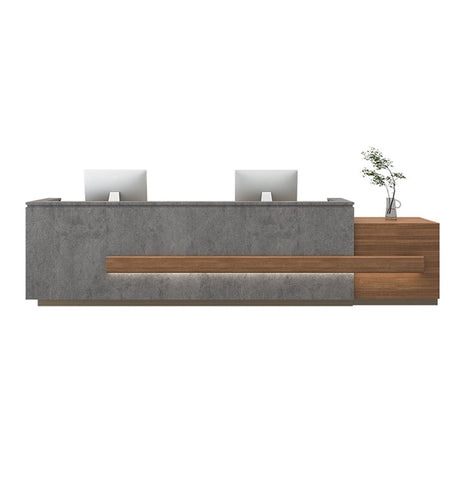 受付カウンター　レジカウンター　フロント　エントランス受付　LED　メラミン化粧板　シンプル　おしゃれ　高級感　カスタマイズ可能　JDT-M083 metamall