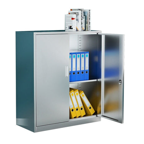 金属製キャビネット　オフィスキャビネット　オフィスワゴン　キャビネット　304ステンレス鋼　キャスター　取り付け可能　高耐荷重　錠付き　シルバー　カスタマイズ可能　metamall