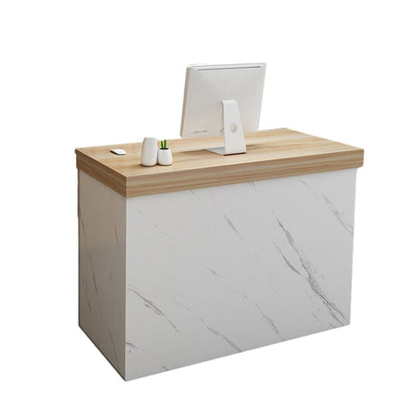 受付カウンター　レジカウンター ホワイト　エントランスカウンター　シリンダー錠付き　鍵付き　　配線穴付き　カスタマイズ可能　JDT-M-125