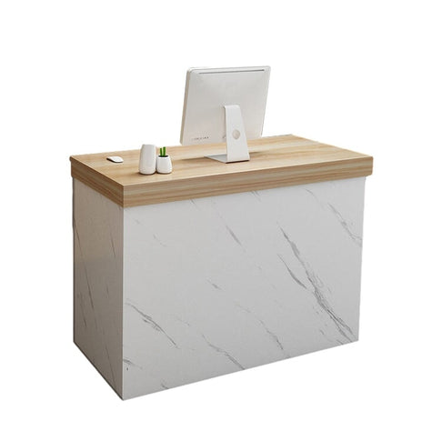 受付カウンター　レジカウンター ホワイト　エントランスカウンター　シリンダー錠付き　鍵付き　　配線穴付き　カスタマイズ可能　JDT-M-125