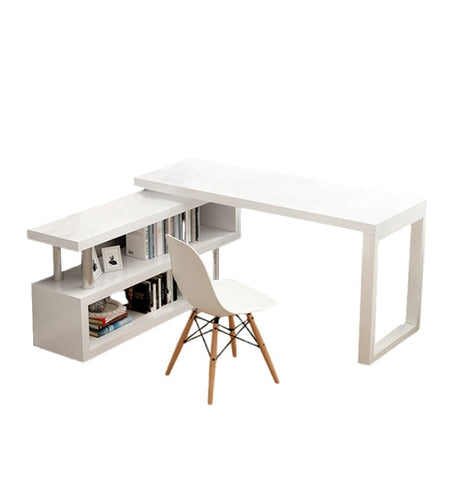 オフィスデスク　ワークデスク　事務机　L字型　広いスペース　焼付塗装　サイドキャビネット　大容量　シンプル　ホワイト　BGZ-M-142　metamall