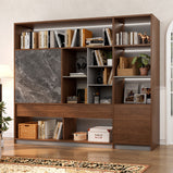 キャビネット　社長用キャビネット　本棚　大容量　エコ素材　オープン収納　蝶番　おしゃれ　木目調　SZ-SG-S01