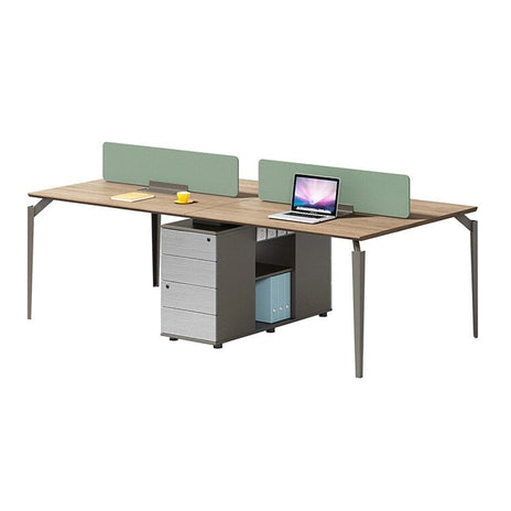 職場 デスク おしゃれ　多人数対応　サイドラック　メラミン化粧板　スチール脚　PC収納スペース　配線孔　デスクトップパネル　グレー　カスタマイズ可能　BGZ-M018