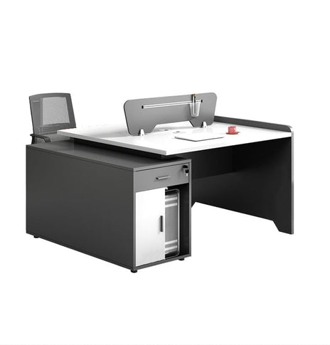 職場 用 デスク　様々な空間に合わせやすい　サイドキャビネット　錠付き　シリンダー錠　メラミン化粧板　MDF　デスクトップパネル　配線孔　ブラック　カスタマイズ可能　BGZ-M008　