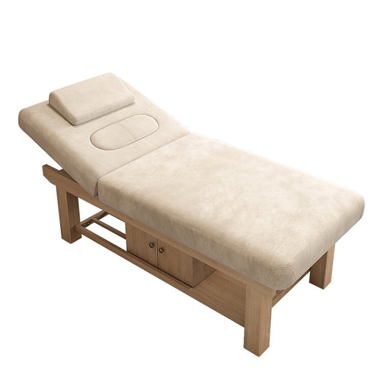 エステベッド 施術ベッド リクライニング可能 木製 有孔デザイン