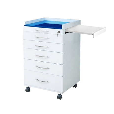 医療用キャビネット　ドクターキャビネット　歯科用　キャスター付き　引き手付き　道具トイレ付き　医療施設用什器　ホワイト　metamall