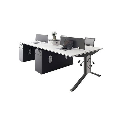 オフィスデスク　メラミン化粧板　スチール脚　コンセント付き　配線孔　ＰＣ用冷却ファン　スタイリッシュ　デスクトップパネル　ホワイト　カスタマイズ可能　metamall