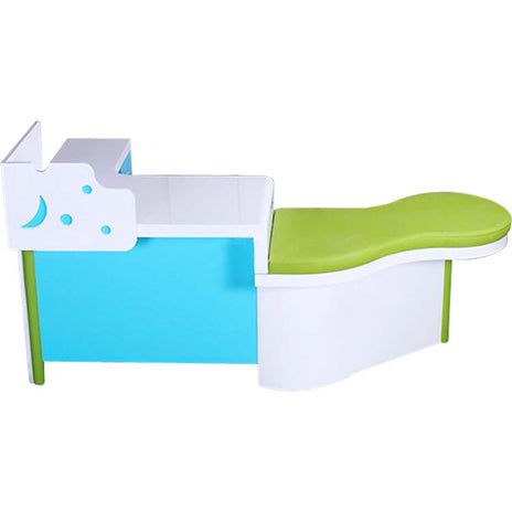 診察机　医療施設用什器　診察台　角丸　引出し付き　幕板付き　ベニヤ合板　カジュアル　ホワイト　グリーン　カスタマイズ可能　YLBGZ-M-005