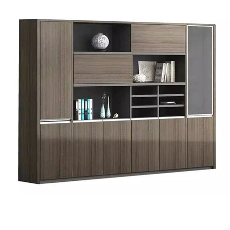 社長室用キャビネット　書類整理棚　オフィスキャビネット　キャビネット　社長室　分類収納　インテリア性　シンプル　ブラウン　カスタマイズ可能　CWG-M-104