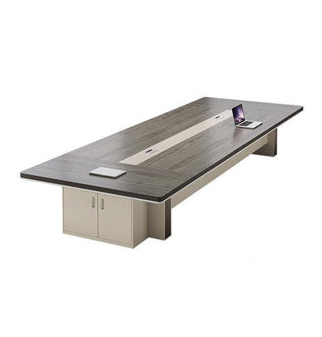 会議 デスク高級　ワークデスク　オフィスデスク　高耐荷重　収納付き　配線ボックス　おしゃれ　カーキ　カスタマイズ可能　HYZ-M061