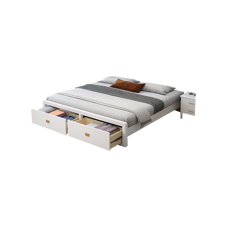 ベッド　跳ね上げベッド　ヘッドレスデザイン　分類収納　抜群な収納力　すのこ床板　引き出し　パイン材　ナチュラル　カスタマイズ可能　BED-M009
