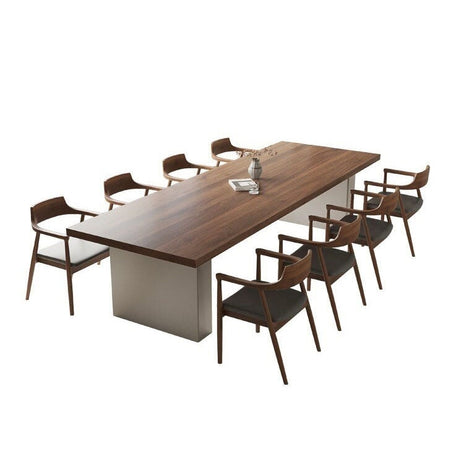 会議室 用 テーブル おしゃれ　ミーティングテーブル　ナチュラルテイスト　天然木使用　パイン材　パネル脚　高安定性　ナチュラル　カスタマイズ可能　HYZ-M027