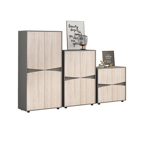 ナチュラルテイスト　メラミン化粧板　分類収納　アジャスター　オフィスキャビネット　ファイリングキャビネット　木製書庫　書類整理棚　カスタマイズ可能　CWG-M002