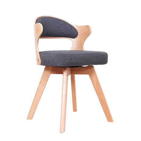 パーソナルチェア　ワークチェア　ナチュラルテイスト　曲線デザイン背もたれ　高密度ウレタンフォーム　フェルト　天然木フレーム　ホワイト　カスタマイズ可能　metamall