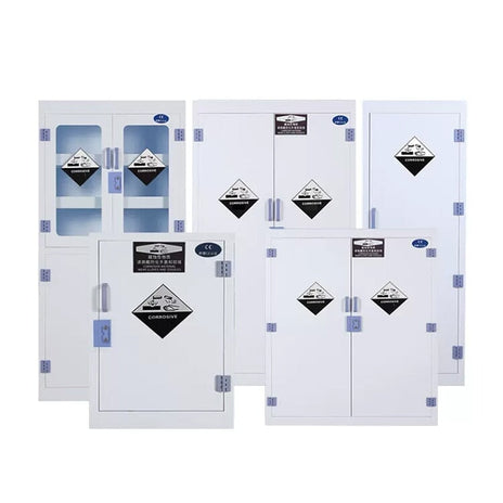 医療用キャビネット　薬品保管庫　試薬保管　樹脂製　耐食性高い　耐薬品キャビネット　可動棚板　高さ調節可能　錠付き　ホワイト　カスタマイズ可能　metamall
