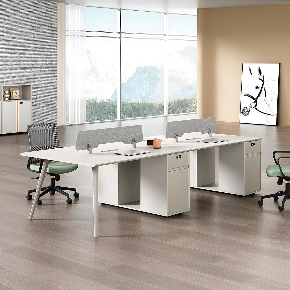 オフィスデスク　オフィス　デスク　パーティション　ダイヤル錠　安全　広々とした天板　シンプル　多機能　MG-BGZ-YY19