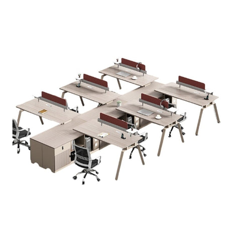 オフィス デスク l 型 デスク　メラミン化粧板　ナチュラルテイスト　モダン感　スチール脚　デスクトップパネル　コンセント取付可能　サイドキャビネット　ダイヤル錠　ワインレッド　カスタマイズ可能　BGZ-M052