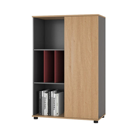 メラミン化粧板　扉付き収納　分類収納　オフィスキャビネット　ファイリングキャビネット　木製書庫　書類整理棚　ナチュラル　カスタマイズ可能　CWG-M024