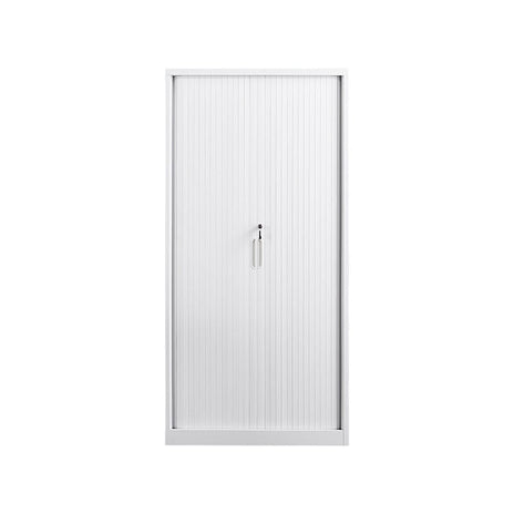 スチール製　冷間成形鋼　引き戸　コンパクト　可動棚板　オフィスキャビネット　キャビネット　書類整理棚　ホワイト　カスタマイズ可能　CWG-M012