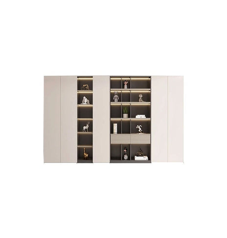 キャビネット　オフィス収納　オフィスキャビネット　書類整理棚　ファイリングキャビネット　ハイグレート感　プッシュオープン扉　LEDテープライト　分類収納　チャコールグレー　カスタマイズ可能　CWG-M022