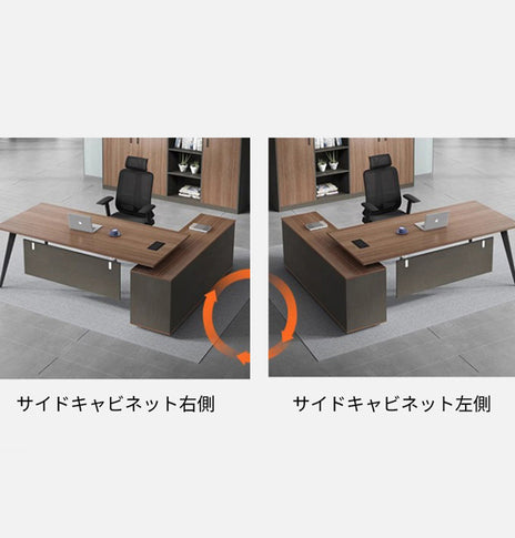 執務室　用　デスク　エグゼクティブデスク　オフィスデスク　マネージメントデスク　デスク　デスクキャビネットセット　キャビネット　LBZ-M-003