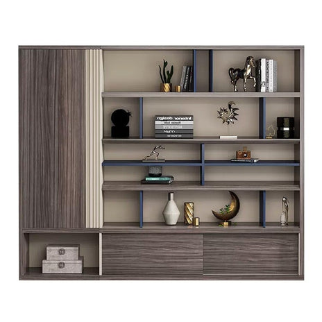 キャビネット　大容量　オフィスキャビネット　ファイリングキャビネット　木製書庫　書類整理棚　メラミン化粧板　分類収納　ウォルナット　CWG-M035