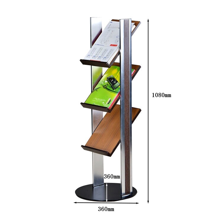 マガジンラック 雑誌ラック ブックスタンド 資料収納 オフィス家具 店舗用什器 シンプルデザイン ABS樹脂製 落下防止デザイン ナチュラル ZZJ-M001 360*360*1080MM
