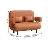 折りたたみ式　ローソファー　カウチソファ　ソファベッド　二人掛け　リクライニング　人間工学　サイド収納　炭素鋼フレーム　コンパクト　オレンジ　BSF-K038 - kaguyasu