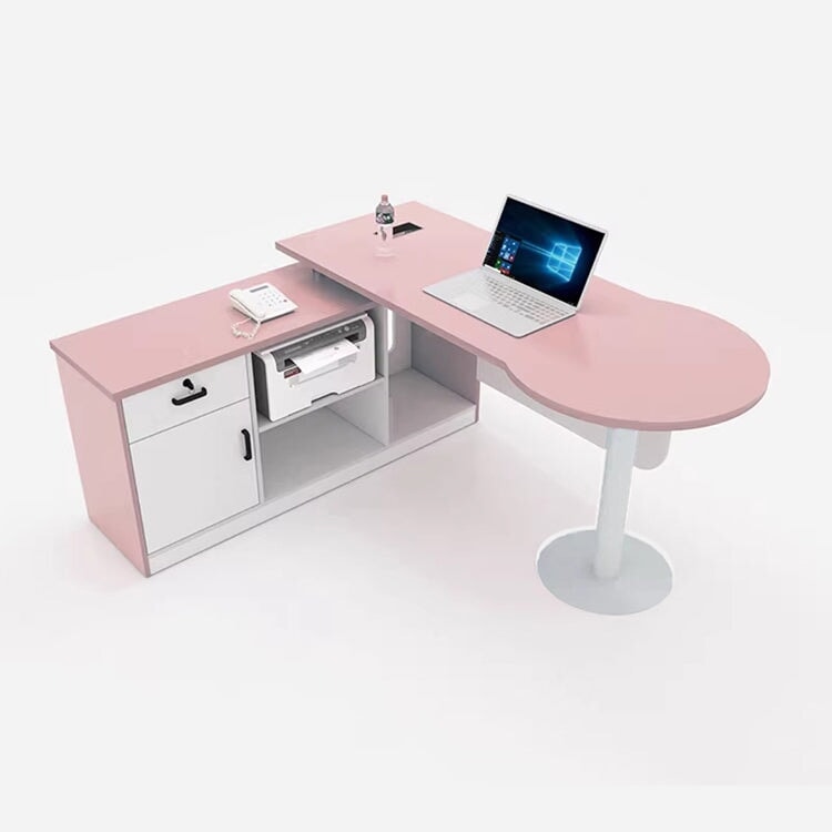 診察机　メディワークデスク　業務用　病院　台輪付き　シリンダー錠付き　幕板付き　PC収納　キーボードトレイ付き　配線孔付き　ブルー　metamall