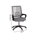 弧状背もたれ　フィット感　ランバーサポート　メッシュ　通気性　リクライニング　五本脚ベース　チェア　オフィスチェア　弾力性　反発力　快適　心地よい　ブラック　グレー　BGY-K-035   kaguyasu