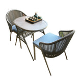 ガーデンチェア　ガーデンテーブル　テラスチェア・テーブルセット　ロープ張り　高密度ウレタンフォーム　ポリエステル生地　アルミ合金フレーム　省スペース　シンプル　HWZY-M004　