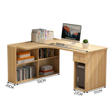 デスク　PCデスク　パソコンデスク　収納棚付き　L字型天板　R仕上げ　引出付き