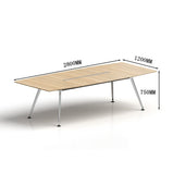 会議テーブル　ミーティングテーブル 会議用　スチールフレーム　ステンレス鋼　ハの字構造　広い下肢空間　スタイリッシュ　配線孔　シャープなエッジ　プラパート　ホワイト　HYZ-M032