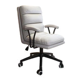 事務椅子　ワークチェア　回転椅子　回転可能　昇降可能　キャスター付き　ナッパレザー張地　ラテックス　オフホワイト　グレー　BGY-073