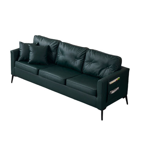 ソファー　リビングソファー　ソファ　応接ソファ　ハイタイプ　レザー　くるみボタン付き　脚付き　収納袋付き　高級感　SNSF-C080-kc