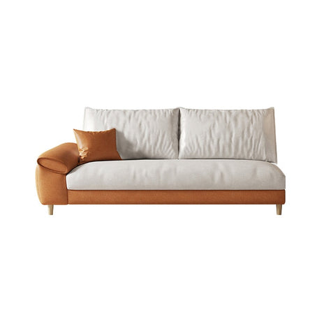 ソファ　カウチ　ポリエステル生地　PP綿　ラテックス　天然木　おしゃれ　シンプル　モダン　オレンジ　metamall