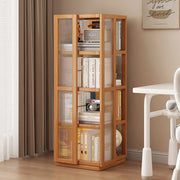 インテリアキャビネット　収納シェルフ　回転式収納棚　正方形立体収納　棚板高スペース　大容量収納スペース　転倒防止クロス仕切り　多段階調節可能　省スペース収納　SNG-S066