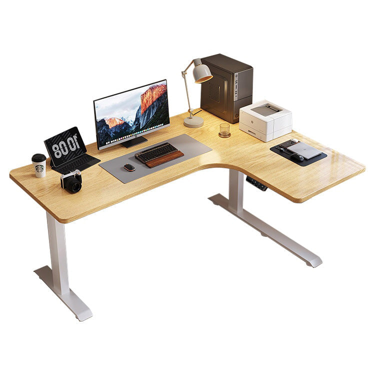 昇降 式 テーブル　デスク　昇降デスク　パソコンデスク　作業用　電動　Ｌ字型　ゆとり　エコ板材　操作簡単　メモリ　セーフティー機能　静音　角丸加工　配線穴　アジャスター　実用　便利　SJZ-M005